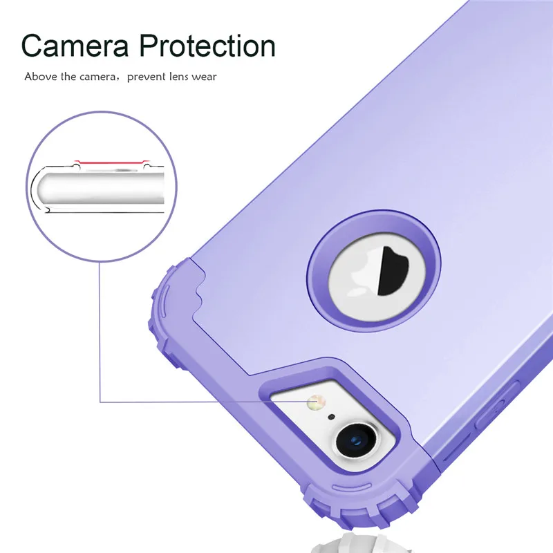 For iPhone7 Case Heavy Duty Hybrid Shockproof Armor Rugged Case For iPhone7Plus Cover Hard PC + Soft Rubber Silicone Phone Cases (5)