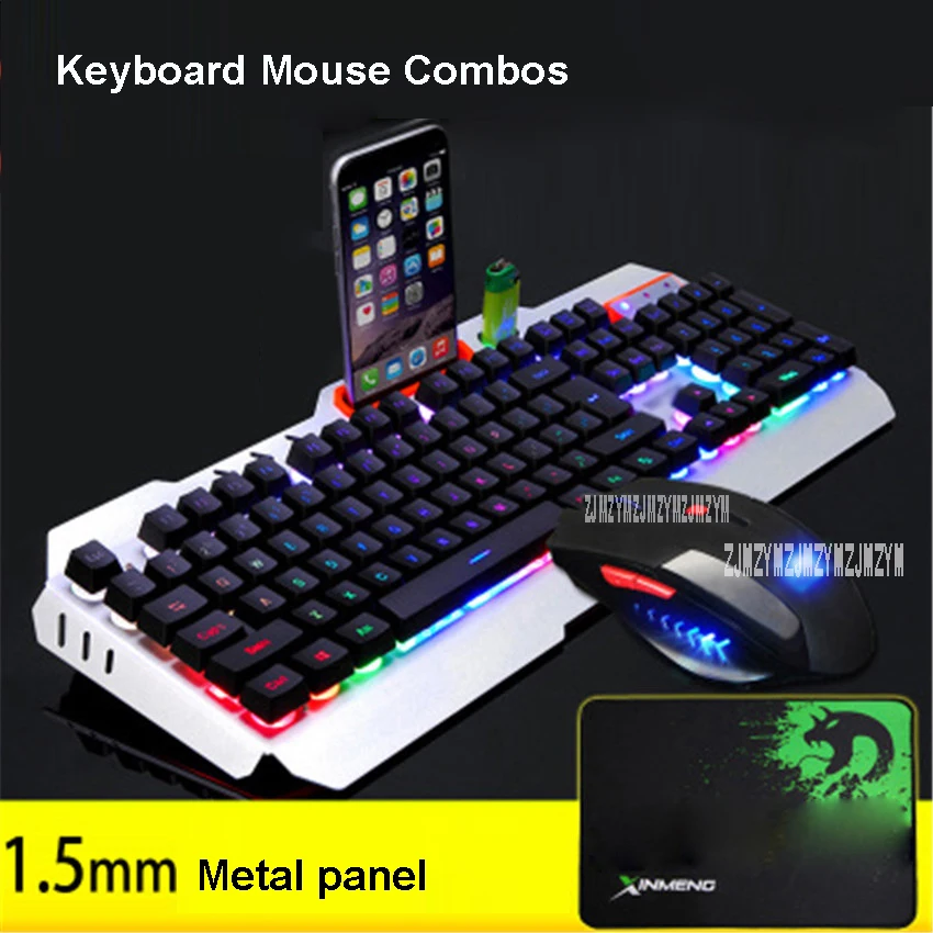 Wired LED Backlit Multimedia Ergonomic Usb Gaming Keyboard Mouse Combo