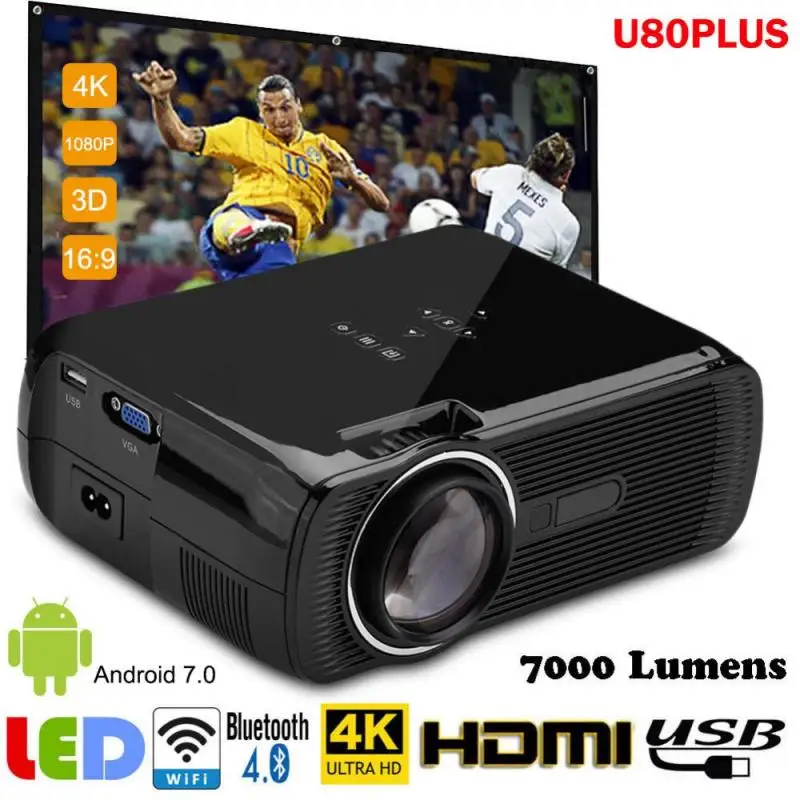 Домашний мини-кинотеатр 1080 P Full HD HDMI Bluetooth wifi светодиодный проектор Видео Медиа плейер черный США