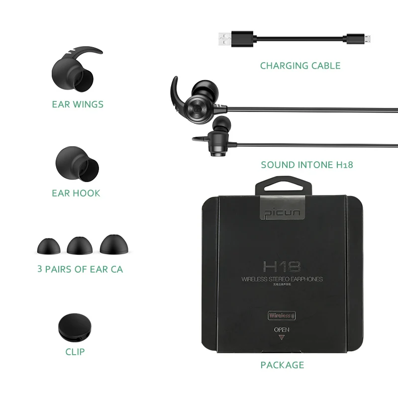 Звуковая модуляция H18 Bluetooth наушники ручной Бесплатная IPX4 Водонепроницаемый