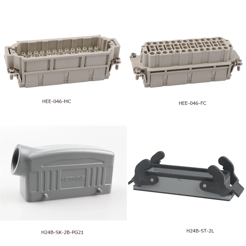 

Whole set of HEE-046 Side Entry 46 pin car-styling Heavy Duty Connector from Wenzhou, industrial usage plug