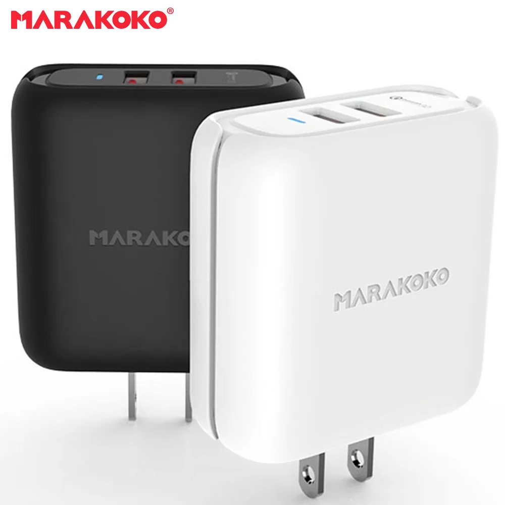Marakoko MA22 Dual USB 36W Output Power Adapter US Plug Portable Quick Charger with 2 QC3.0 Ports for iPhone 7 Samsung j5 | Мобильные