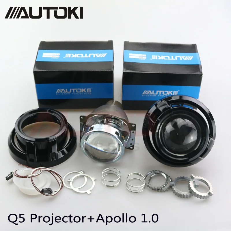 

Auto Car headlight Styling Q5 3.0 inch HID Bi xenon Headlight Projector Lens+Iris Shrouds Use D2S D2H Bulbs Lamp
