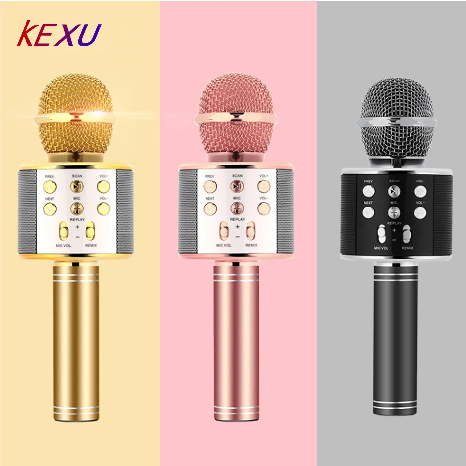 

KEXU WS858 professional wireless microphone condenser karaoke mic bluetooth radio mikrofon mikrafon s