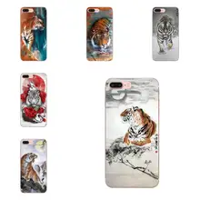 Pintura china Tigre híbrido suave llamada caja para Moto G G2 G3 G4 G5 G6 G7 HTC 530, 626, 628, 630, 816, 820 A9 M7 M8 M9 M10 E9 U11