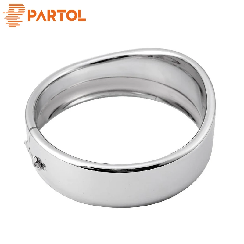 

Partol Chrome 5.75" Motorcycle Headlight Bezel Decorate Trim Ring Protect Guard Cover Cap For Harley XL883 XL883L XL883N XL883R