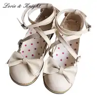 ญี่ปุ่น Harajuku ต่ำ Chunky ส้นหวานรอบ Toe Bowtie เจ้าหญิง Lolita รองเท้า Kawaii โรงเรียนรองเท้า