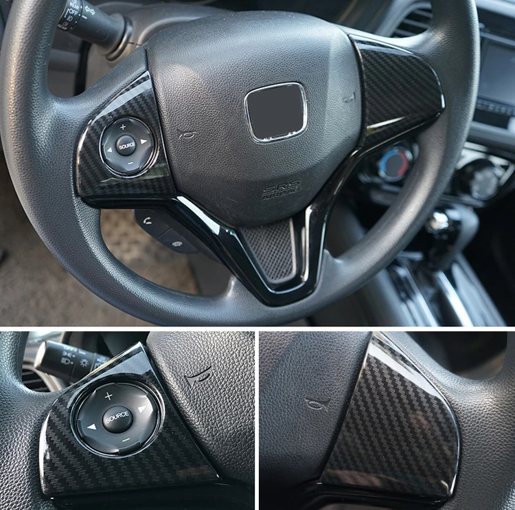 Чехол рулевого колеса автомобиля отделка вставки наклейки из углеродного волокна украшения Блестки для Honda Vezel HR-V HRV C645