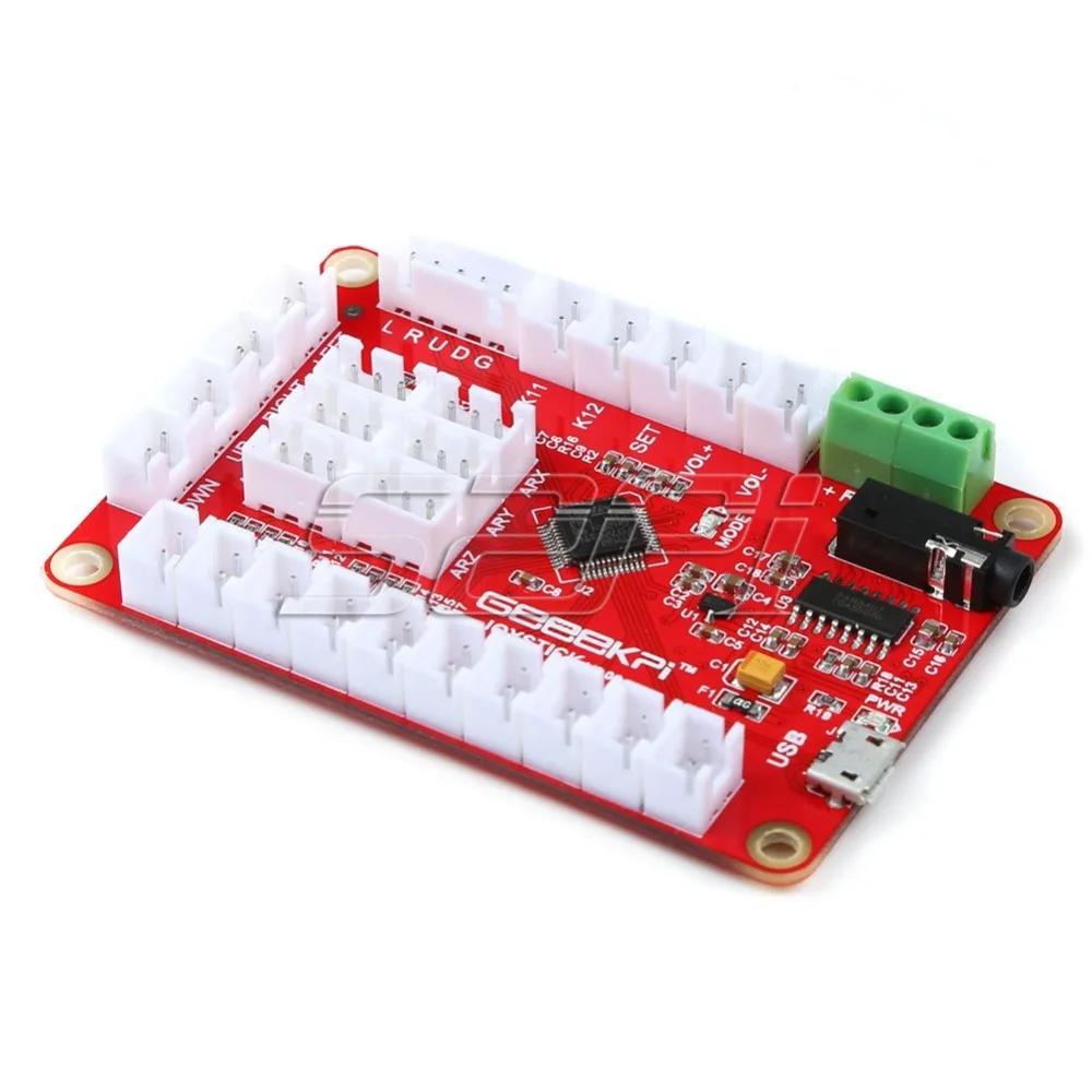 52Pi Нулевая задержка USB кодировщик красный пульт управления к ПК Джойстик с кабелями для аркадного джойстика DIY наборы частей игры Raspberry Pi
