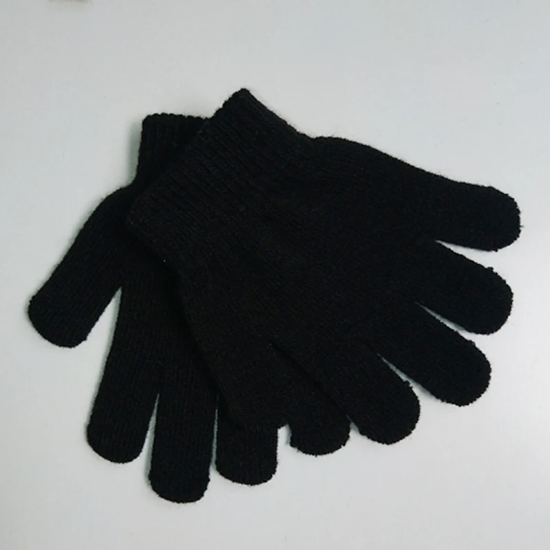 Защита рук зимние теплые перчатки ярких цветов вязаные эластичные детские удобные мягкие полный палец Девочки Мальчики общие перчатки