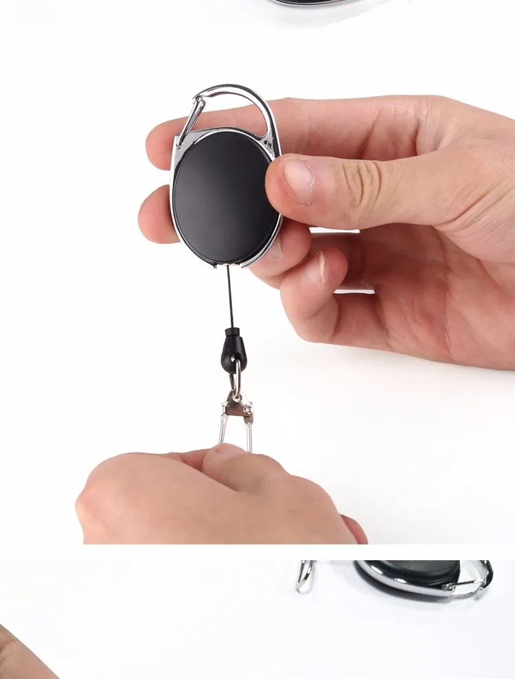 Выдвижная катушка для бейджа из цинкового сплава ABS пластик ID Lanyard имя бирка держатель карты Бейдж катушки откатный ремень брелок цепь зажимы