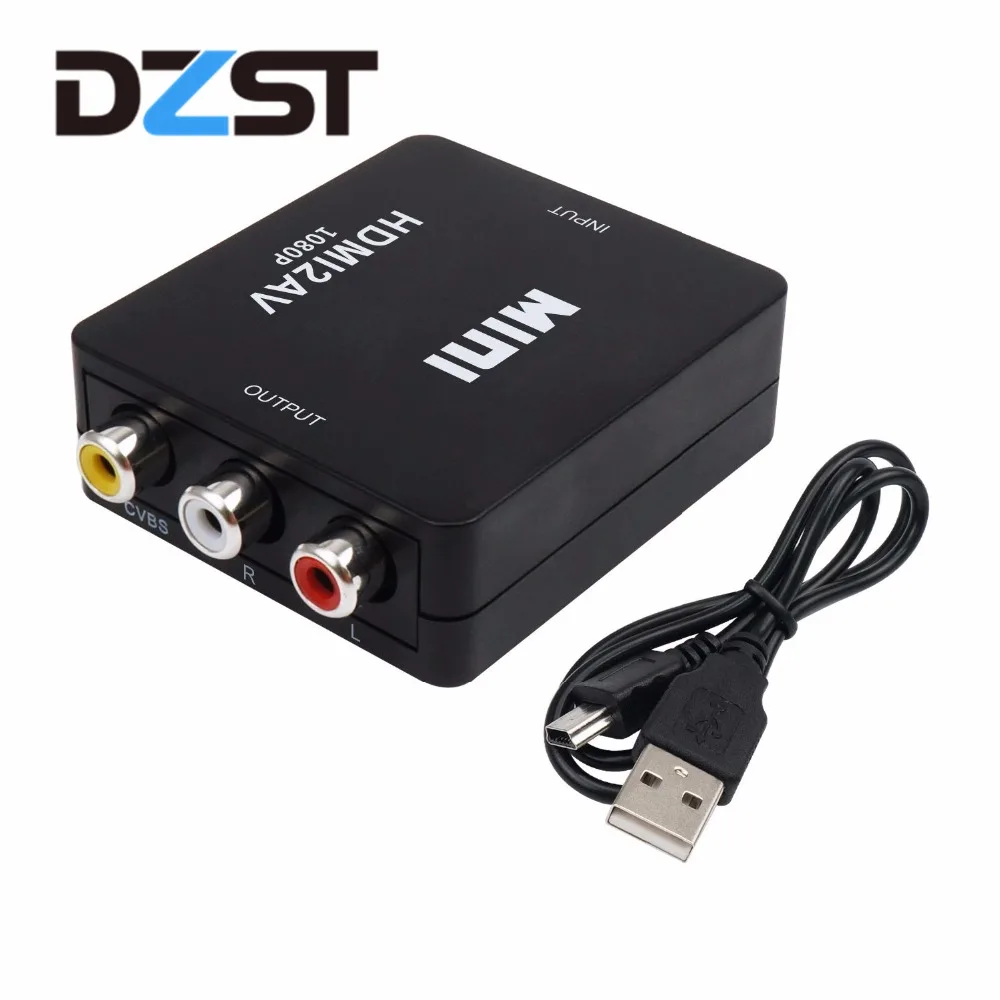 Адаптер HDMI2AV 1080P Mini HD HDMI AV/CVSB L/R поддержка NTSC PAL|hdmi av|hdmi2av 1080phdmi to rca |