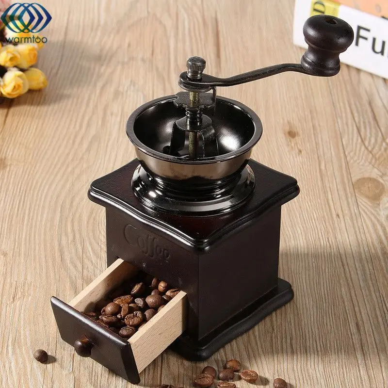 

Vintage Coffee Grinder Hand Coffee Bean Grinding Machine Manual Roller Crusher Flour Mill Bowl Antique High Quality