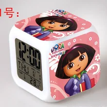 Dora the Explorer светодио дный 7 цветов Flash Цифровой Будильник дети ночник спальня часы reloj despertador