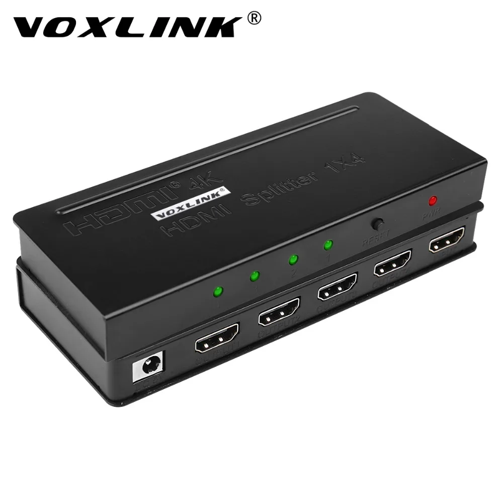 VOXLINK Полный 4 К 3D HDMI Splitter 1080 P 1X4 1 в из коммутатор поддержка для компьютера PS3