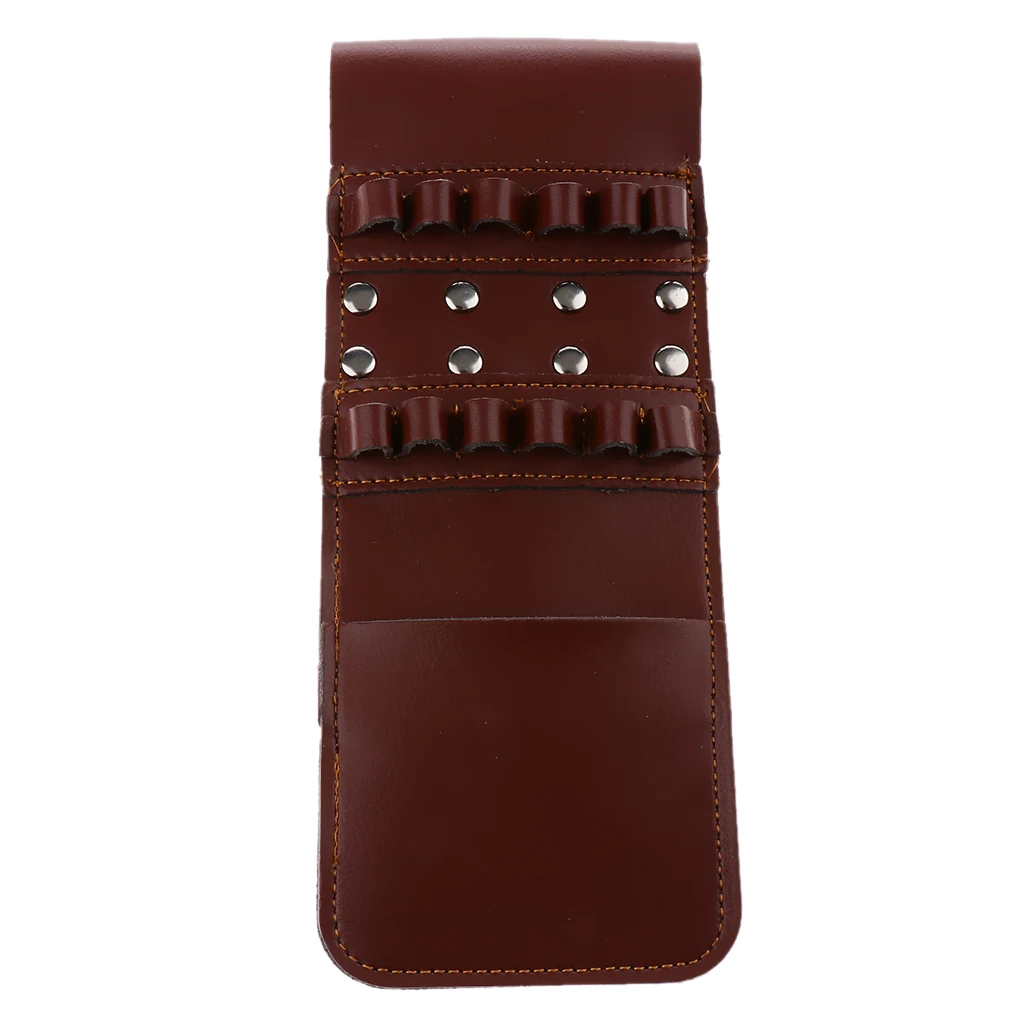  12 Arrow Brown Hunting Archery Leather Arrow Quiver Portable  Pocket Holder Bag For Outdoor Walk Shooting And Target Practice