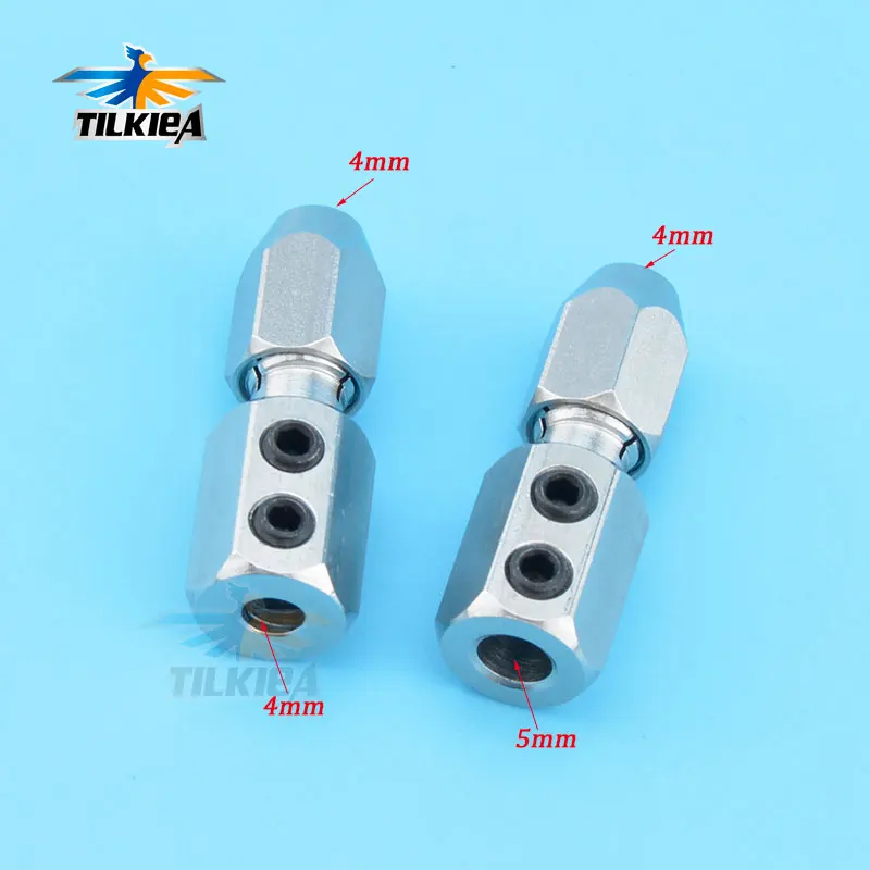 RC Boat Flexible Coupling CNC Stainless Steel 4X4mm 5X4mm Flex Collet Coupler For Rc Boat Prop Shaft