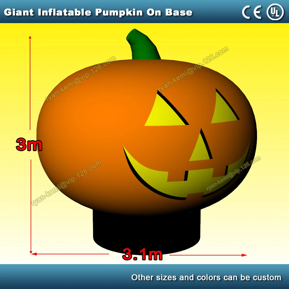 Гигантская надувная тыква на базе Хэллоуин украшение большой надувной воздушный шар в виде тыквы с воздух воздуходувки насос