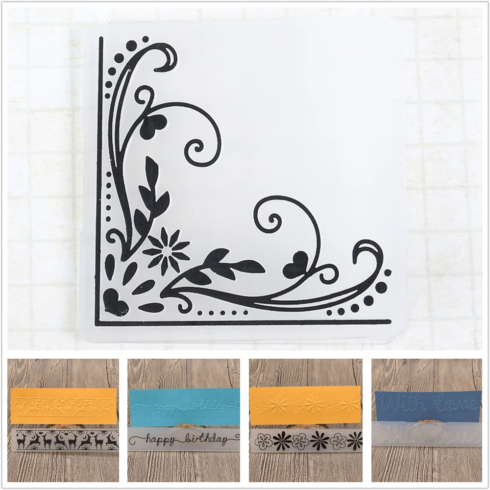 

Lace Flowers Plastic Embossing Folder Stencil Template For Scrapbooking Paper Birthday Card Decoration