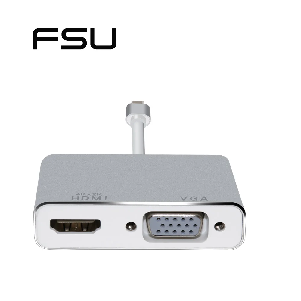 USB type c к VGA HDMI конвертер 2 в 1 4K 1080P аудио и видео адаптер для планшетного монитора