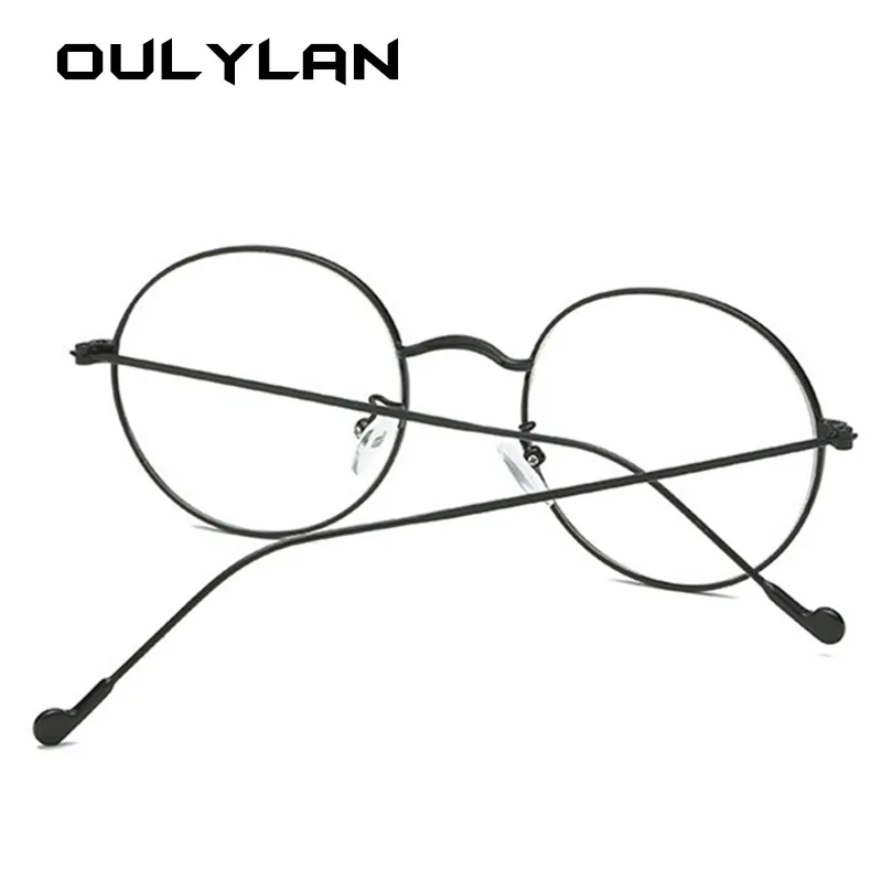 Oulylan круглые очки для близорукости Женские винтажные металлические оправы для очков унисекс короткие очки для коррекции зрения-1,0-2,0-3,0-3,5-4,0
