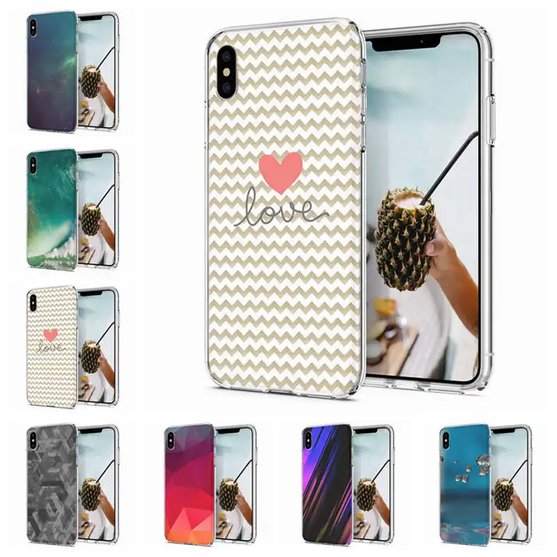 Soft Phone Case For iPhone 6 7 XS Max Covers TPU Colorful Sky Geometry Painted Design Fundas X XR F015 |