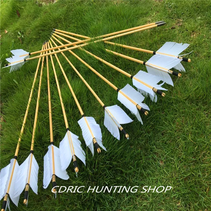 Деревянные стрелы из индейки 6/12/24 шт. перо для лука охоты|bows and|wood arrowstraditional bow |
