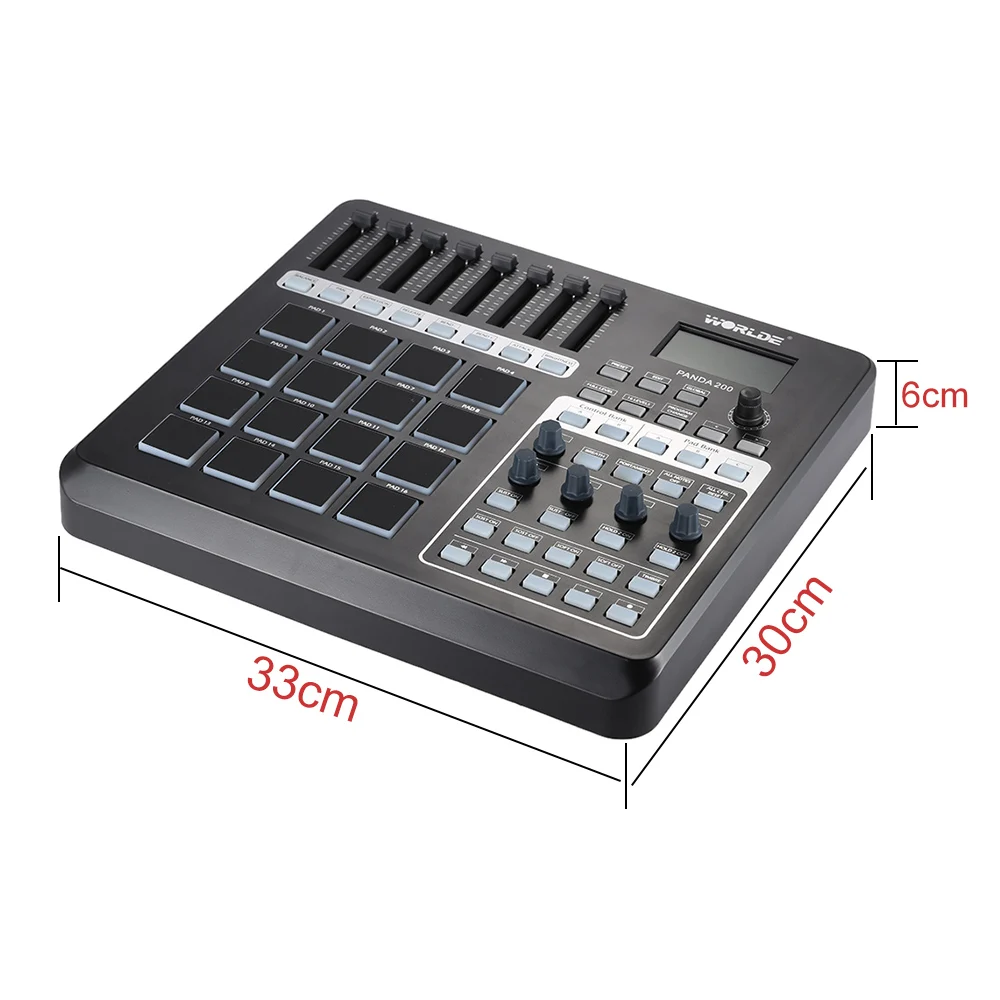 Портативный USB MIDI контроллер с клавиатурой мини 16 барабанных колодок