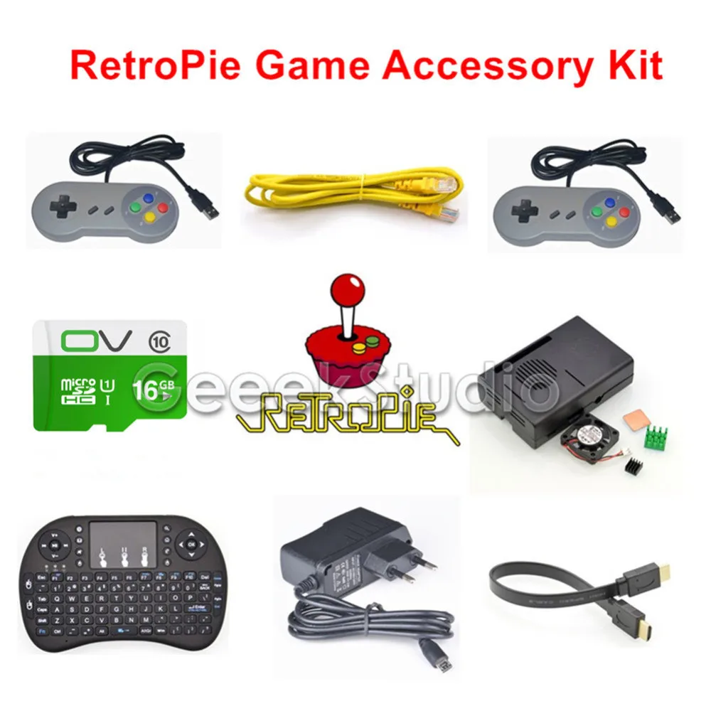 

16GB RetroPie Game Console Accessories Kit with 5V 2.5A Power Supply for Raspberry Pi 3 Model B, Not include Raspberry Pi