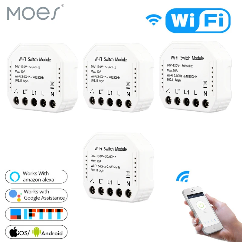 Wifi умный выключатель света Diy модуль Smart Life/Tuya приложение дистанционное
