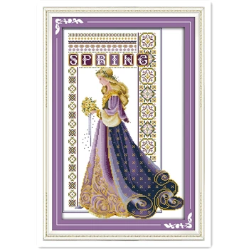 

The Bride With Flowers Cross Stitch DMC 11CT Printed 14CT Cross Stitch DIY Chinese Cotton Cross-stitch Kit Embroidery Needlework