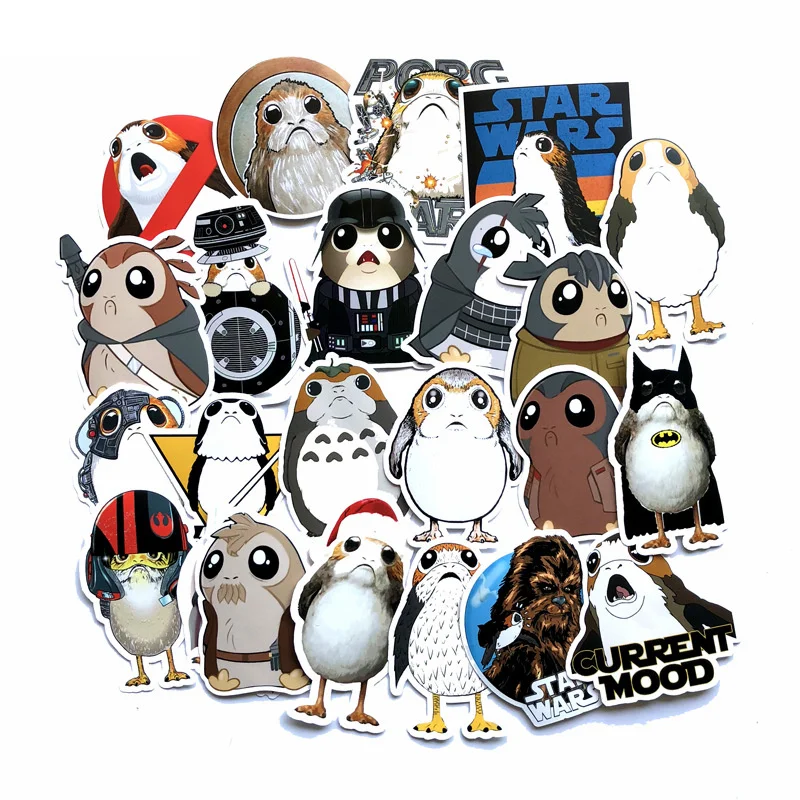

40 pics Star War Porga Label Stickers Home Decor Car Styling Decoration Wall Sticker Skateboard Laptop Bicycle Decals