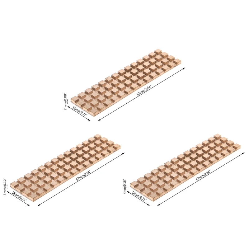 Copper Heatsink Thermal Conductive Adhesive For M 2 NGFF 2280 PCI E NVME SSD 1