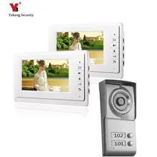 Yobang Security freeship 2 Apartment/Family Video Door Phone Intercom System 1Doorbell Camera with 2 button 2Monitor Waterproof