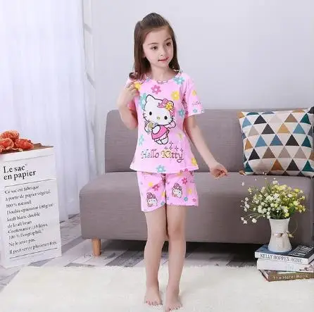 boys and girls fashion Sleepwear children's giftsNew Arrival Children's short-sleeved shorts suit cartoon cute pajamas - Цвет: style 1
