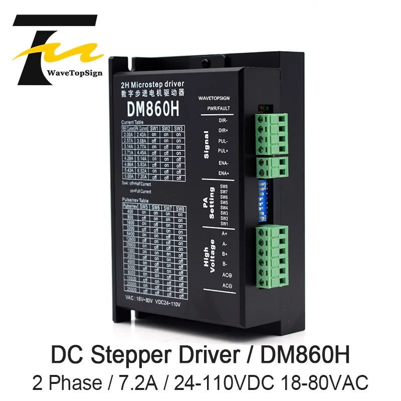 2-Phase Stepper Motor Driver DM860C 2.4-7.2A 24-80VDC 18-60VAC for CNC Nema 34 Stepper Motor by Smartrayc 
