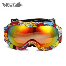Бренд лыжные очки с двойными линзами UV400 Анти-туман большой Лыжная маска очки для лыжного спорта обувь для мальчиков и девочек зимние очки для катания на сноуборде GOG-620