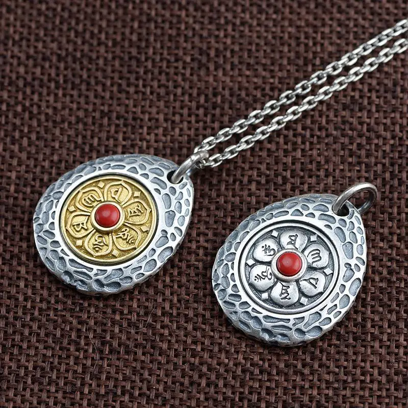 

2019 Ammonite,ammolite Heart Resto Ancient Ways S990 Thai Craft Jiugong Gossip Pendants Wholesale Taoism Culture Ornaments