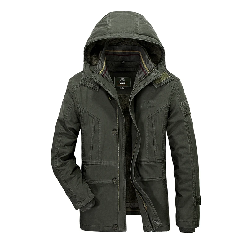 5XL флисовая подкладка Съемная русская зимняя куртка мужская брендовая ветрозащитная теплая утолщенная кашемировая Мужская парка зимнее пальто