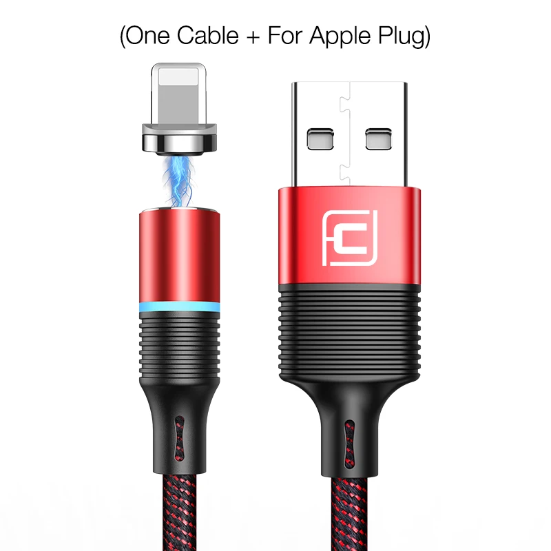 CAFELE QC3.0 светодиодный магнитный USB кабель для iPhone usb type C Micro кабель для samsung huawei Xiaomi Oneplus 3A кабели для быстрой зарядки - Цвет: Red for IOS