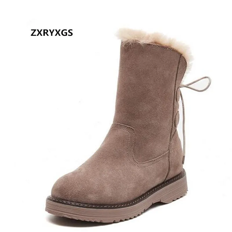

ZXRYXGS Brand Shoes Woman Warm Comfort Winter Snow Boots 2018 Newest Matte Leather Boots Flat Non-slip Cotton Shoes Women Boots