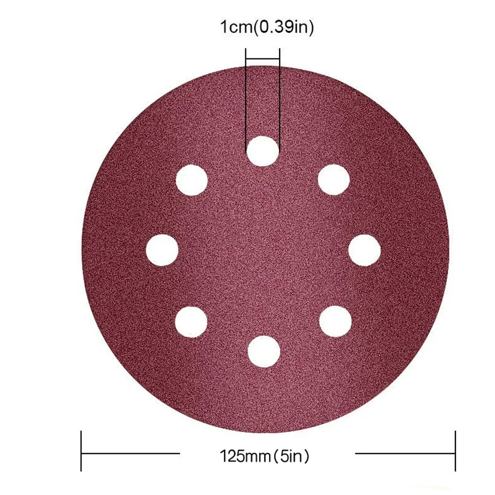 5/30 шт. 5 дюймов 125 мм круглый наждачная бумага восемь отверстий диск песок ямы листы зернистость 60-150 крюк и петля шлифовальная машина диск польский