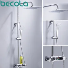 Becola смеситель для душа с термостатом ЖК дисплей Температура душ с цифровым дисплеем системы осадков набор для душа настенный B-HW018