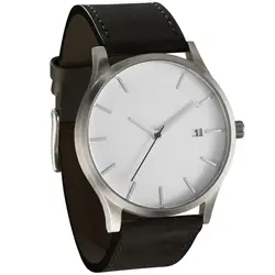 Популярные сдержанной минималистский оттенок кожи Для мужчин кварцевые наручные часы подарки классика Для мужчин s часы 20