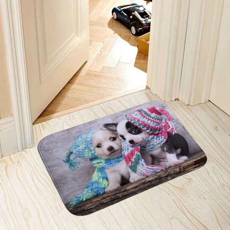 Современный домашний декоративный коврик для двери, популярный коврик для собачек-Мопсов/Бордер-колли/бультерьер/Французский бульдог, фотопринт, ковер 40x60 см