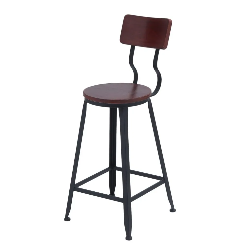 Vintage Rustic Kitchen Dining Chair Durable Pub High Barstool Comfortable Modern Bar Stool Industrial Barstool Home Furniture