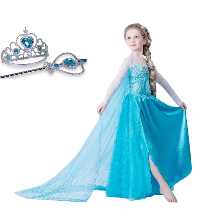 Новое летнее праздничное платье принцессы для маленьких девочек, Vetidos, детские платья Эльзы и Анны для костюмированной вечеринки, модная