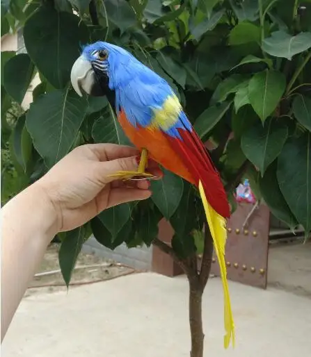 

artificial bird large 40cm colourful feathers parrot handicraft prop,home garden decoration gift p2228