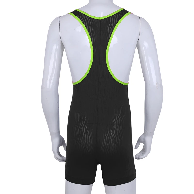YiZYiF الرجال ارتداءها يوتار داخلية واحدة قطعة لينة تنفس حقيبة صغيرة بتصميم مخرّم الانتفاخ Bodywear ملابس تحتية للمصارعة بذلة الرجال الملابس