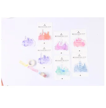 

6 pcs/set Beautiful Watercolor City Self-Adhesive Sticky Note Memo Pad Office School Supplies